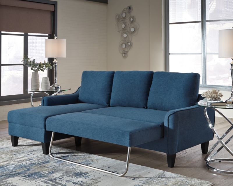 "Jarreau" Sofa Chaise Sleeper Blue, Rent To Own Sofa