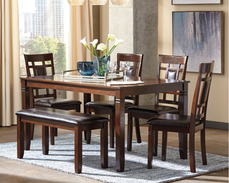 Ashley "Bennox" Dining Set with Bench, Rent To Own Dining Sets | A+ Rentals